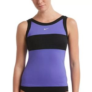 Nike‎ Womens Swimsuit Sports Mesh Tankini High Neck Small NWT